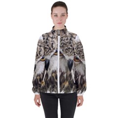 Vector Hand Painted Owl Women s High Neck Windbreaker by Mog4mog4