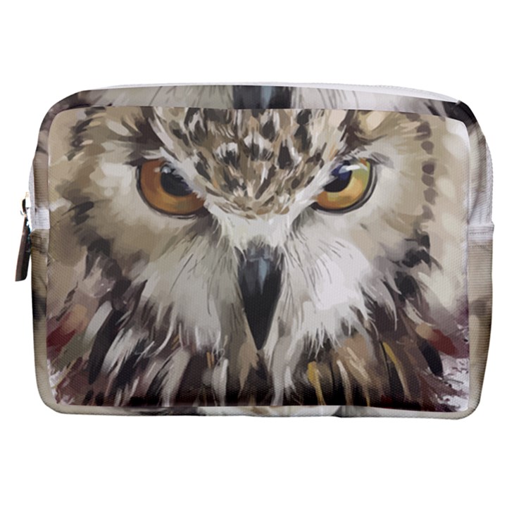 Vector Hand Painted Owl Make Up Pouch (Medium)