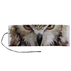 Vector Hand Painted Owl Roll Up Canvas Pencil Holder (m) by Mog4mog4