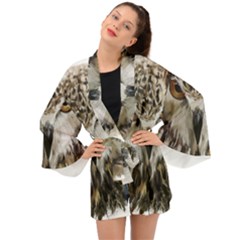 Vector Hand Painted Owl Long Sleeve Kimono by Mog4mog4