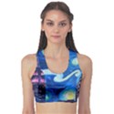 Starry Night In New York Van Gogh Manhattan Chrysler Building And Empire State Building Sports Bra View1