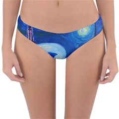 Starry Night In New York Van Gogh Manhattan Chrysler Building And Empire State Building Reversible Hipster Bikini Bottoms by Mog4mog4