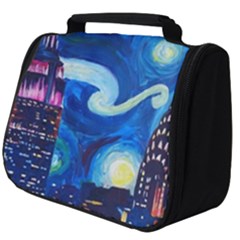 Starry Night In New York Van Gogh Manhattan Chrysler Building And Empire State Building Full Print Travel Pouch (big) by Mog4mog4