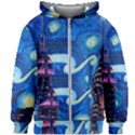 Starry Night In New York Van Gogh Manhattan Chrysler Building And Empire State Building Kids  Zipper Hoodie Without Drawstring View1