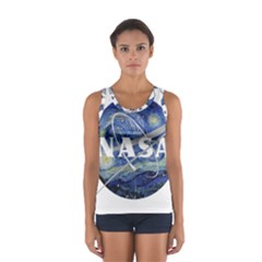 Vincent Van Gogh Starry Night Art Painting Planet Galaxy Sport Tank Top  by Mog4mog4