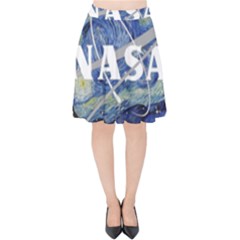 Vincent Van Gogh Starry Night Art Painting Planet Galaxy Velvet High Waist Skirt by Mog4mog4