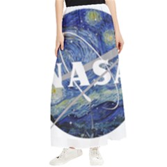 Vincent Van Gogh Starry Night Art Painting Planet Galaxy Maxi Chiffon Skirt by Mog4mog4