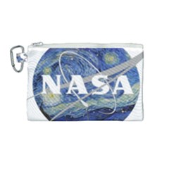 Vincent Van Gogh Starry Night Art Painting Planet Galaxy Canvas Cosmetic Bag (medium) by Mog4mog4