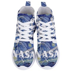 Vincent Van Gogh Starry Night Art Painting Planet Galaxy Women s Lightweight High Top Sneakers by Mog4mog4