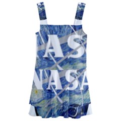 Vincent Van Gogh Starry Night Art Painting Planet Galaxy Kids  Layered Skirt Swimsuit by Mog4mog4