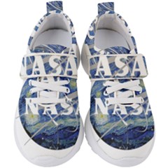 Vincent Van Gogh Starry Night Art Painting Planet Galaxy Kids  Velcro Strap Shoes by Mog4mog4