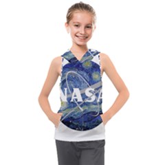 Vincent Van Gogh Starry Night Art Painting Planet Galaxy Kids  Sleeveless Hoodie by Mog4mog4