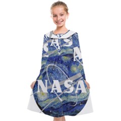 Vincent Van Gogh Starry Night Art Painting Planet Galaxy Kids  Midi Sailor Dress by Mog4mog4