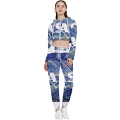 Vincent Van Gogh Starry Night Art Painting Planet Galaxy Cropped Zip Up Lounge Set by Mog4mog4