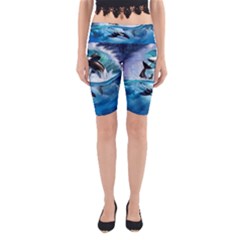 Orca Wave Water Underwater Yoga Cropped Leggings by Mog4mog4