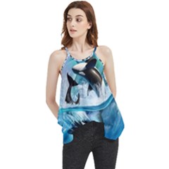 Orca Wave Water Underwater Flowy Camisole Tank Top by Mog4mog4