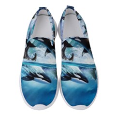 Orca Wave Water Underwater Women s Slip On Sneakers