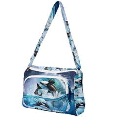 Orca Wave Water Underwater Front Pocket Crossbody Bag by Mog4mog4