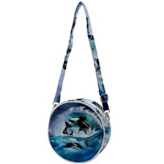 Orca Wave Water Underwater Crossbody Circle Bag by Mog4mog4