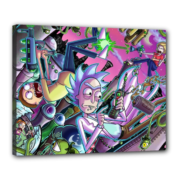 Cartoon Parody Time Travel Ultra Pattern Canvas 20  x 16  (Stretched)