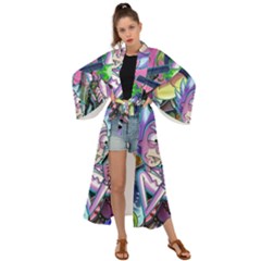 Cartoon Parody Time Travel Ultra Pattern Maxi Kimono by Mog4mog4