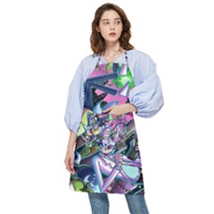 Cartoon Parody Time Travel Ultra Pattern Pocket Apron