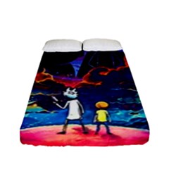 Cartoon Parody In Outer Space Fitted Sheet (full/ Double Size) by Mog4mog4