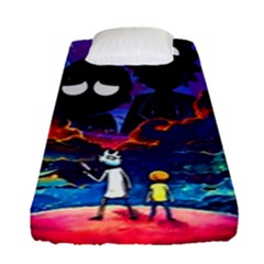 Cartoon Parody In Outer Space Fitted Sheet (single Size) by Mog4mog4