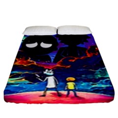 Cartoon Parody In Outer Space Fitted Sheet (king Size) by Mog4mog4