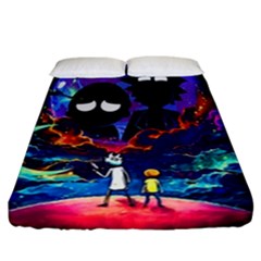 Cartoon Parody In Outer Space Fitted Sheet (california King Size) by Mog4mog4