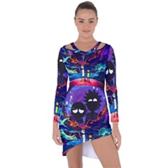 Cartoon Parody In Outer Space Asymmetric Cut-out Shift Dress by Mog4mog4