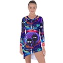 Cartoon Parody In Outer Space Asymmetric Cut-Out Shift Dress View1