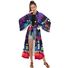 Cartoon Parody In Outer Space Maxi Kimono by Mog4mog4