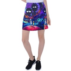 Cartoon Parody In Outer Space Tennis Skirt by Mog4mog4