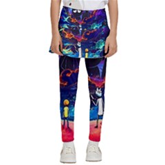 Cartoon Parody In Outer Space Kids  Skirted Pants by Mog4mog4