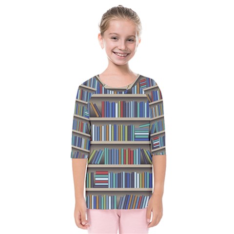 Bookshelf Kids  Quarter Sleeve Raglan Tee by Mog4mog4