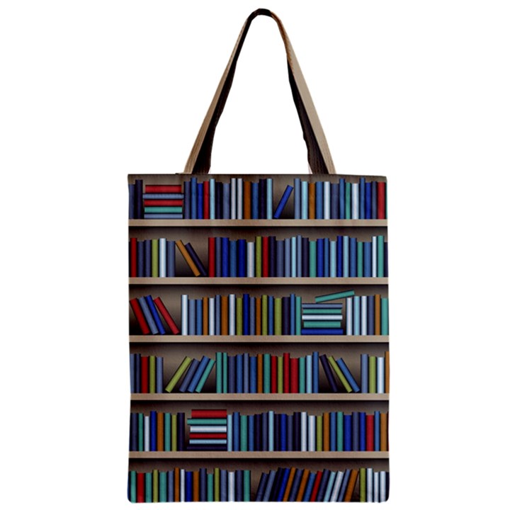 Bookshelf Zipper Classic Tote Bag