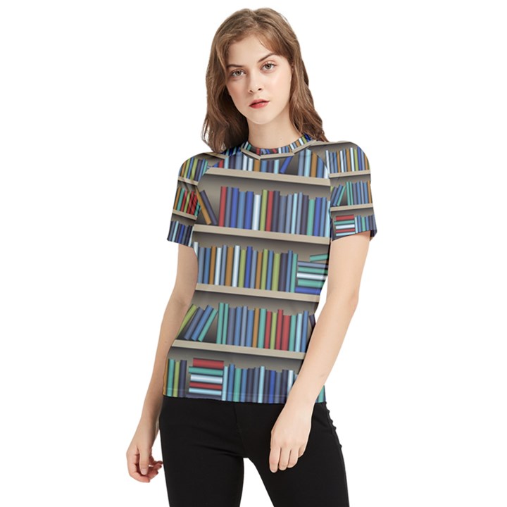 Bookshelf Women s Short Sleeve Rash Guard