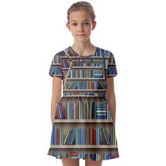 Bookshelf Kids  Short Sleeve Pinafore Style Dress by Mog4mog4