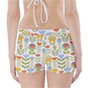 Seamless Pattern With Various Flowers Leaves Folk Motif Boyleg Bikini Wrap Bottoms View2