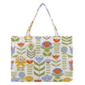 Seamless Pattern With Various Flowers Leaves Folk Motif Medium Tote Bag View1