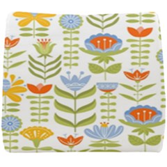 Seamless Pattern With Various Flowers Leaves Folk Motif Seat Cushion by Mog4mog4