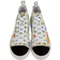 Seamless Pattern With Various Flowers Leaves Folk Motif Men s Mid-Top Canvas Sneakers View1