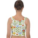 Seamless Pattern With Various Flowers Leaves Folk Motif Velvet Crop Top View2