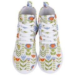 Seamless Pattern With Various Flowers Leaves Folk Motif Women s Lightweight High Top Sneakers by Mog4mog4