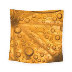 Lime Water Bubbles Macro Light Detail Background Square Tapestry (Small)