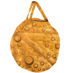 Lime Water Bubbles Macro Light Detail Background Giant Round Zipper Tote by Mog4mog4