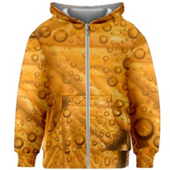 Lime Water Bubbles Macro Light Detail Background Kids  Zipper Hoodie Without Drawstring by Mog4mog4