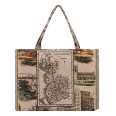 Antique Map Railway Lines Railway Train Char Medium Tote Bag by Mog4mog4