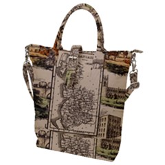 Antique Map Railway Lines Railway Train Char Buckle Top Tote Bag by Mog4mog4